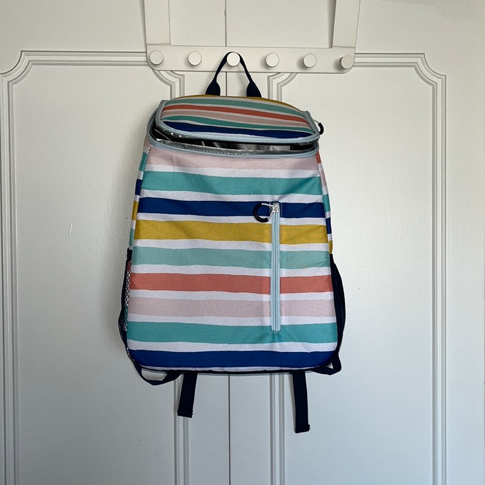 Striped Insulated Cooler Backpack
